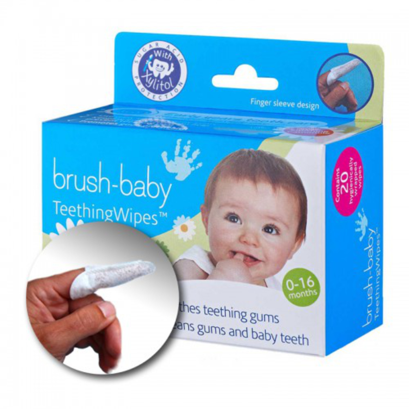 Brush-Baby | Brushbaby Finger Sleeve Dental Wipes For Newborn Baby (20wipes) | 0-16 months